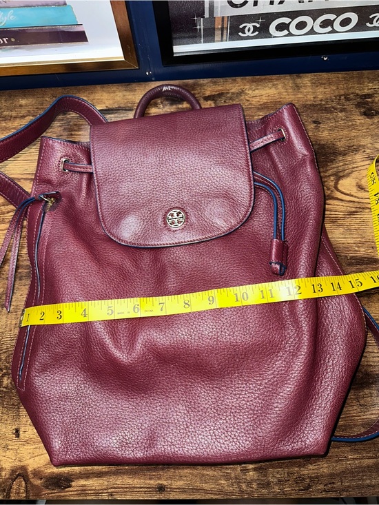 Tory Burch Marion Leather Backpack Burgundy/Oxblood